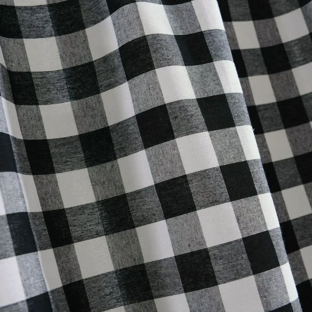 Woven Trends Farmhouse Curtains, Buffalo Plaid Curtain Shades, Gathered Swag